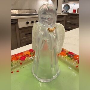 Iridescent Angel Figurine with Gold Accent